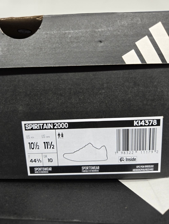 adidas Men\'s Spiritain 2000 Grey Matte Silver Black Shoes Size 10.5 New